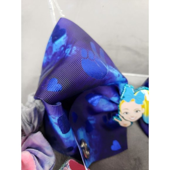 Jojo Siwa Oversized Clip In Girls Bows With Scrunchies Blue and Pink Glitter - Picture 6 of 10